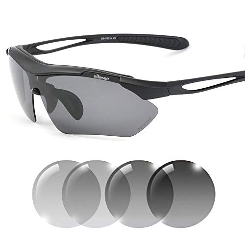偏光調光スポーツサングラス UV99.9％カット アジアンフィットモデル セミハードケース付属
