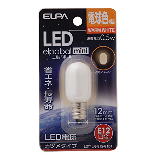 ELPA エルパ LEDナツメ形E12 電球色 屋内用 省エネタイプ LDT1L-G-E12-G101