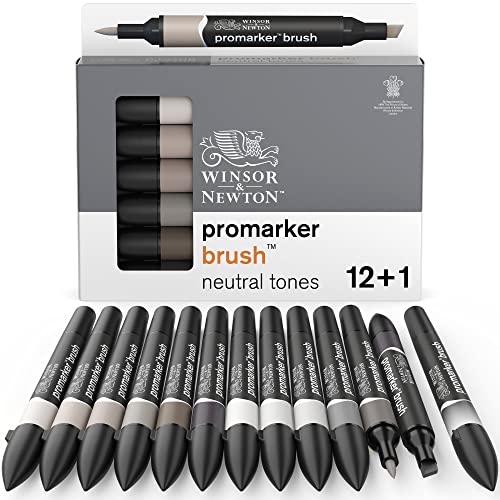 Winsor & Newton (ウィンザー＆ニュートン) プロマーカー 筆ペン タイプ マーカー−ナチュラルトーン カラー筆ペン タイプ ツイン ペン 1
