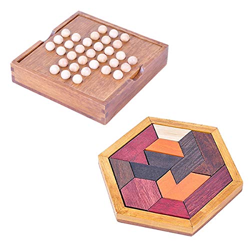 フェリモア パズル ゲーム 木製 ボードゲーム 大人 子供 遊び 指先 トレーニング (2種セット)