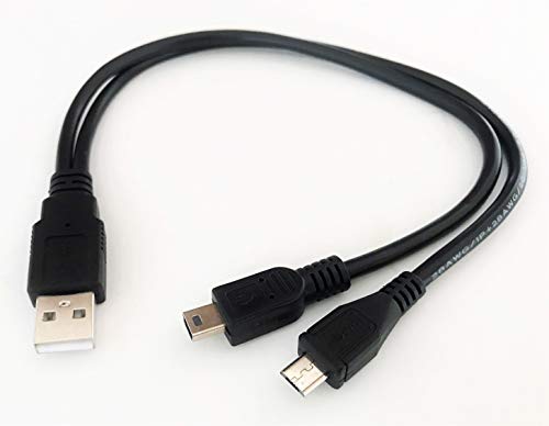 Access *30cm* USB2.0 Micro USB ・ Mini USB 2股ケーブル ブラック マイクロUSB・ミニUSB端子搭載多機種対応 * マイクロファイバークロ