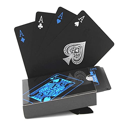 XSAJU トランプ プラスチック カード 折れにくい 黒いトランプ 防水 カードゲーム マジック