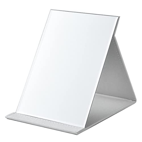 Modest Joy 折立鏡 鏡 卓上 大きな鏡 化粧鏡 プロモデル 折りたたみ 角度調節 携帯鏡 ヘアメイク ヘアアレンジ ミラー (白, 特大)