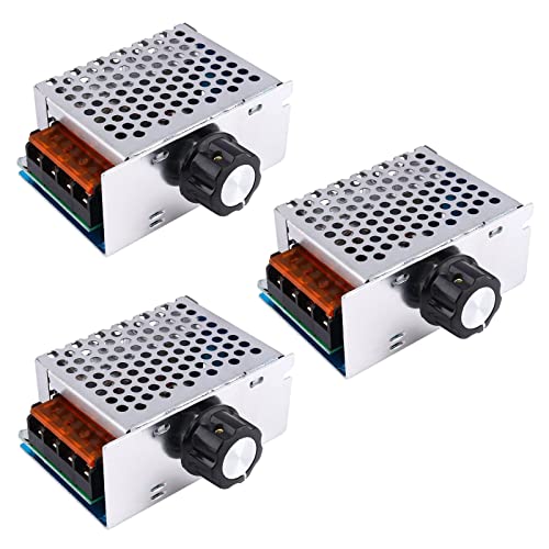 sanmaao AC電圧レギュレータ スピードコントローラー 調光器 電圧調整器 交流 10-220V (3個セット)