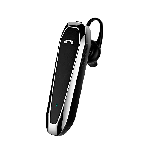 Bluetooth 5.3 ヘッドセット ワイヤレスイヤホン 片耳 ブルートゥースヘッドセット 耳掛け式 片耳イヤホン 左右耳兼用 マイク内蔵 ENCノ