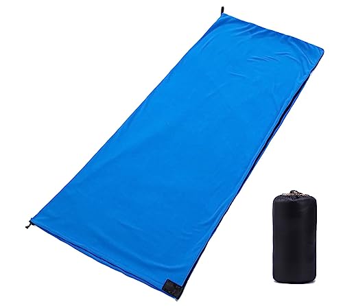 [narunaru] フリース素材 インナーシュラフ 寝袋 封筒型 毛布 ブランケット キャンプ 防災 アウトドア 車中泊 丸洗い可