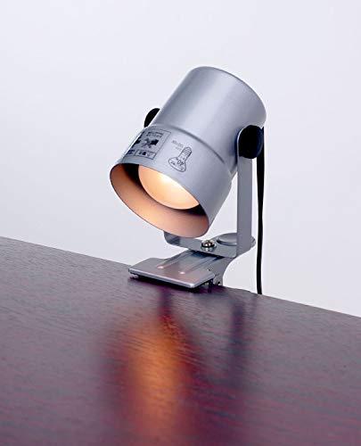 シルバー メーカー型番:SPOT-CR40(SL) サイズ:高さ15X幅9X奥行7cm 本体重量:0.29kg 材質:反射板/アルミ クリップ/鉄 原産国:台湾 定格電圧:AC100V はさみ幅:板厚