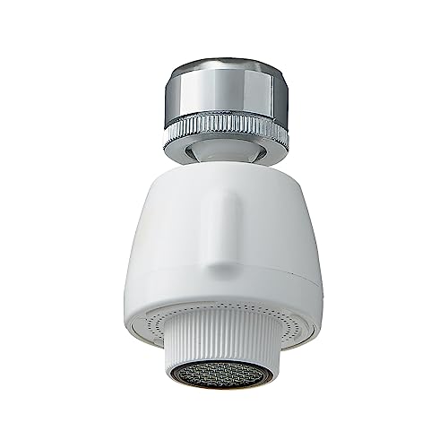 【くるっと回して流水切替】本体を90度回す毎にストレートとシャワーの切替えができます。シャワーはすすぎや、食器洗い機の予備洗いに適しています。ストレート水流は水ハネしにくい泡沫吐水です。 【首ふり】3