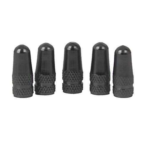 5pcs 自転車 仏式 ホイールリム タイヤ エアバルブ キャップ ダストカバー 5点 交換 用品 ブラック