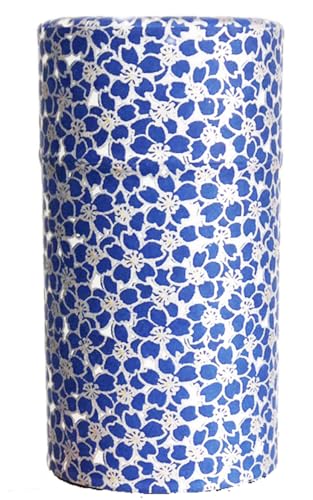 青(150g) 【 華やかなシンプルさ 】茶缶一杯に桜で覆うのみというシンプルなデザインは、現代生活にもマッチ。 【 友禅紙という伝統 】ご自宅に、日本人らしい伝統を取り込む生活を提案します 【 お茶