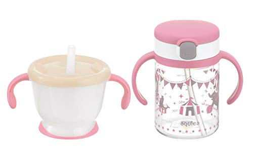ピンク 190ml + 200ml ストロー飲みの練習から、ストローマグにステップアップできるセット パーツが少ないシンプル構造・形状で、お手入れ簡単 み口の先端形状が同じなので、ストロー飲みの練習か