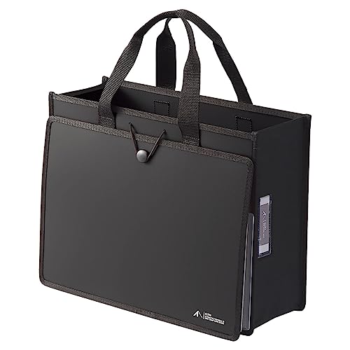 ブラック 【仕様】折りたたみ式のP.P.製ツールバッグ 【特長】底板を入れるとしかっり自立、抜き取るとスリムに持ち運べる 【側面】ジャバラポケット（1仕切付き） 【両サイド】メッシュポケットと見出し付