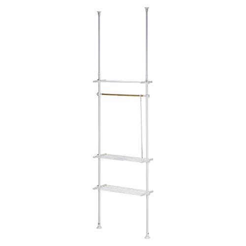 ホワイト 【サイズ】50*80*27*200*270* 【商品重量】4.1* 【耐荷重】全体20*/棚1段あたり5*・ハンガーポール5* 【素材】スチール(粉体塗装、塩化ビニル)・ABS樹脂・PP樹脂