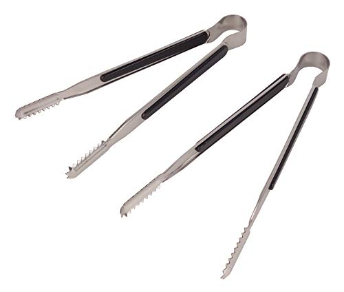 単品品番:M-7542/炭焼一番卓上コンロ用トング25cm セット内容:2本セット 製品サイズ:(約)全長250mm(1本) 材質:金属部/ステンレス鋼、樹脂部/ABS樹脂(耐熱温度70度) 原産国: