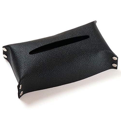 ブラック 素材：牛革 カラー：グレージュ/ピンク/ブラック 買ってきたティッシュペーパー剥き出しだと、折角のインテリアに合わない… カウレザーのティッシュペーパーボックスで一気に景色が変わる！ どうせ