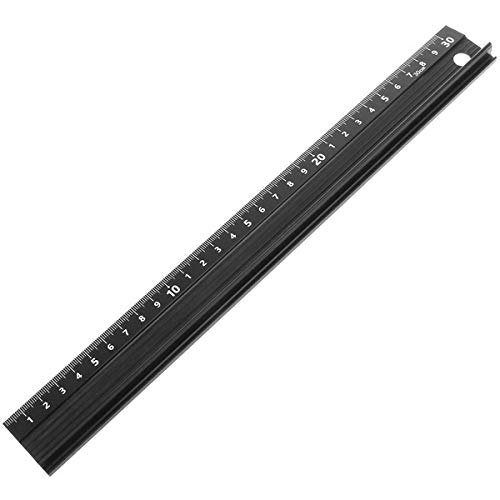 黒 30cm 【三つの選択】20*、30*、45*アルミ定規、幅35* 【取りやすい】ユニークなデッサン、簡単に取れる 【滑り止め機構】押さえるとピタッと止まる滑り止め機構 【頑丈】陽極酸化アルミニウ