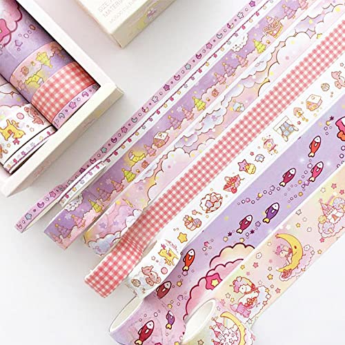 楽園 サイズ：3cm*3m 2巻、1.5cm*3m 2巻、0.5cm*3m 2巻；セット内容：8巻入り； 材質：和紙；パッケージサイズ：3*8*8cm かわいいマスキングテープの8本セットです。うみや
