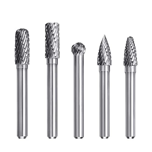 サイズ：軸径直径(mm):6mm ブレード直径(mm):8mm ；6 mm柄の超ハードロッド5本セットで、用途に合わせて形状を選ぶことができます。 素材：高品質の熱処理炭化タングステン製で。長寿命、耐