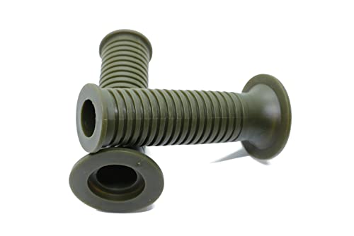 グリーン Φ22.2mm 汎用タイプのゴム製ハンドルグリップ、クラッチ側とアクセル側の左右セットです。直径【22.2ミリ】と【1インチ/25mm】の2サイズをご用意しました。 アドベンチャーバイクやク