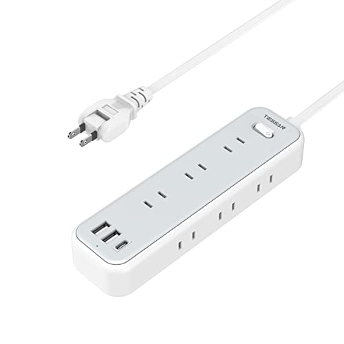 2m 「一台12役？電源タップ」：コンセント差込口9口に加えUSB-Cポート1つとUSB-Aポート2つを搭載します。ACコンセントで複数の家電を接続しながら、USBポートでお使いのUSB機器を充電でき