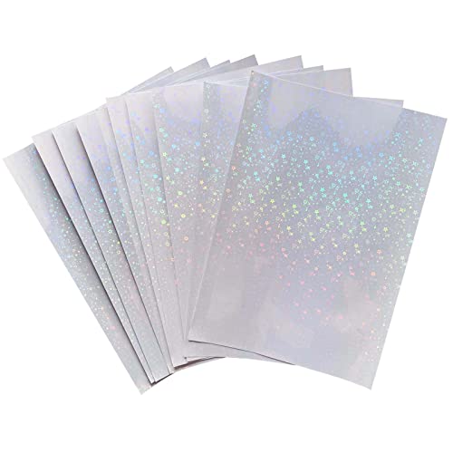 スター サイズ：A4（約20*30cm）。 素材：PET 。カラー：半透明。 キラキラ輝くホログラムシールです。見る角度によって見え方が違う面白いステッカーです。 お好きなサイズや形にカットして貼り付