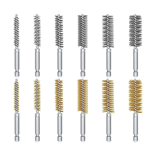 【セット内容】全ては１２本のブラシ 掃除があります。 サイズ:真鍮製ブラシ（8MM、10MM、12MM、15MM、17MM、19MM）、ステンレス製ブラシ（9MM、11MM、13MM、14MM、16M