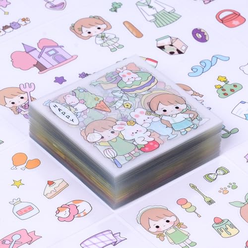 【コラージュ 素材 - サイズ 】サイズ：8x8cm パッケージの寸法：8.5x8.5x1.7cm 【コラージュ 素材 - 大量なセット 】一箱100枚シール、好みのサイズ、形にしたり、使い勝手いい、