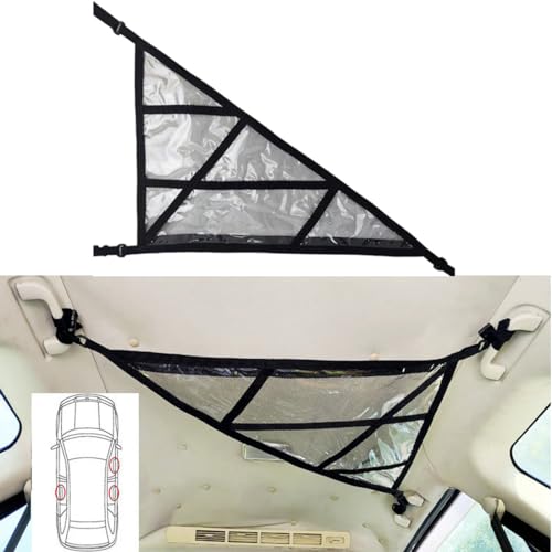 三角タイプ 78*56cm 【荷物収納】布団、充電ケーブル、おむつ、アウトドア用品などを全部収納できる天井収納 ネットで、一瞬で車内がきれいになります。小さい車ながら収納スペースが稼ぐことができます。