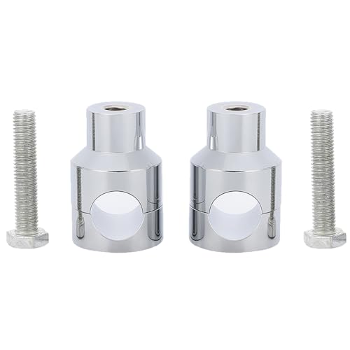 商品名：バイク オートバイ ハンドル ポスト 25.4mm シルバー メッキ ハンドル バー マウント ライザー 汎用 左右セット【商品仕様】サイズ（約）：6.8cm*4.6cm 25.4ｍｍ用のハン