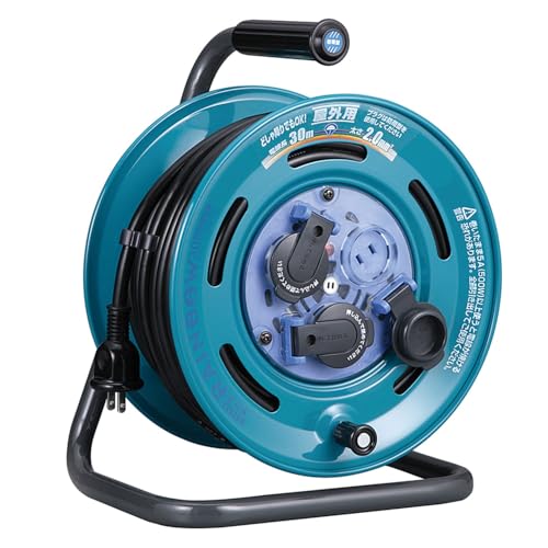 VCT:2.0？ 電線仕様(種別・太さ*心数):VCT 2.0**2心、製品定格:125V・5A コンセント定格:2P・15A・125V、コンセント数:2P*3個 質量:6.8kg、コード長さ:30m