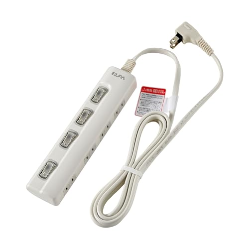【ホタル色ＬＥＤ】ホタル色ＬＥＤランプ仕様の独立スイッチ付きタップです。 【横差しタイプ】差し込みやすい4個口の上差しタイプ です。 【保護被ふく付】ＡＣアダプターも使えるゆったりスペース。コードは保