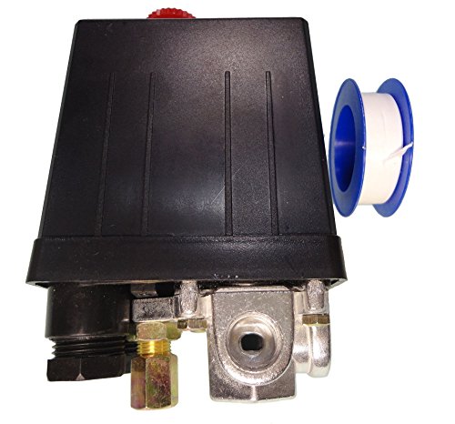 対応電圧：AC 230V以下 電流許容：16A 対応圧力：175PSI、12バー １．２５Mpa停止 ポート取付ネジサイズ：1/4 2分 外径約１４ｍｍ 排気管取付サイズ：６φ 4ポート お使いのスイ