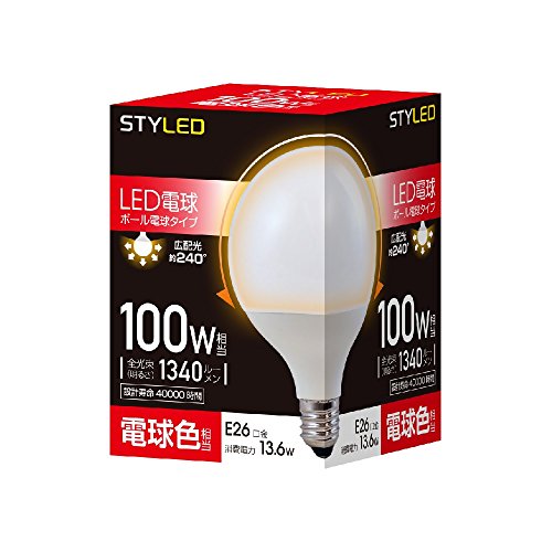 本体サイズ:直径95*高さ139* 全光束:1340lm(電球100W相当)/消費電力:13.6W 消費効率:98.5lm/W 設計寿命:40000時間(設計寿命は保証値ではありません) 光色:電球色