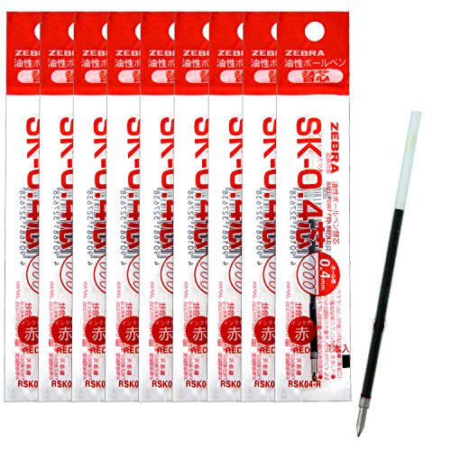 赤 10本 【適合商品】タプリクリップ0.4 【インク】油性染料/赤インク 【ボール径】0.4mm【本体サイズ】最大軸径3*89.8mm/重量0.6g 【替芯名表記について】替芯お求めの際に替芯名を忘