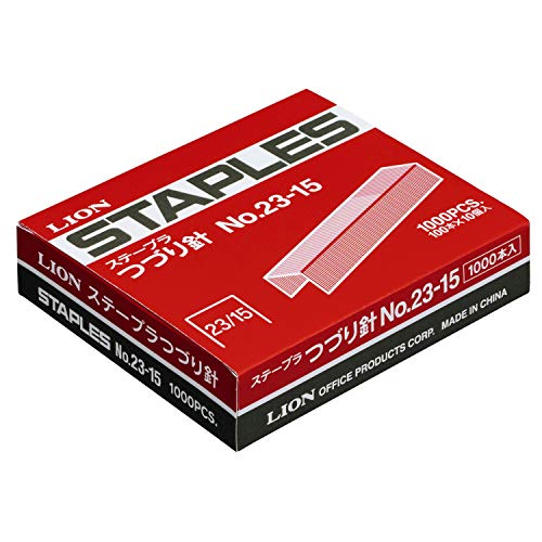 【入数】1000本(100本*10) 【針1連】100本 【対応ステープラ】ライオン事務器 FS-120 【サイズ】太さ0.75*内側幅11.5*高さ15mm 【ご注意】再生紙は厚みや固さが増している