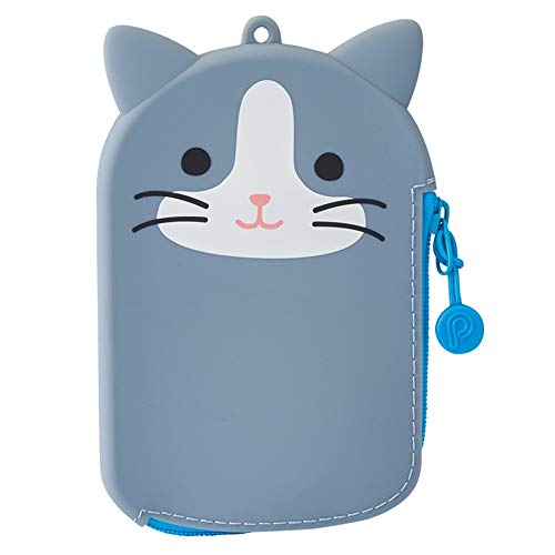 ハチワレネコ 【商品】 カードと小物をまとめて持ち運べるパスポーチ 【裏面】 ICカードが入るカードポケット付き 【ファスナー部】 L字型ファスナー 【本体上部】 チェーンやリールを取り付けれるフック