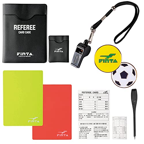 サッカー、フットサルの審判をする時に必要なレフリー小物をセットしたFINTA(フィンタ)のレフェリースターターセット。今や、サッカー、フットサルでレフリーを始める人の定番中の定番となっているセットがよ