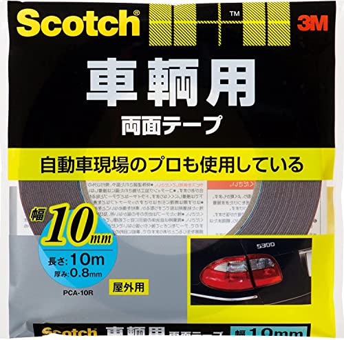車輛用 d. 幅10ミリ長さ10メートル 3M スコッチ 車輛用 両面テープ 幅10mm長さ10m PCA-10R 自動車現場のプロも使用している! 基材が柔らかく、初期接着に優れています。継柳雄外装