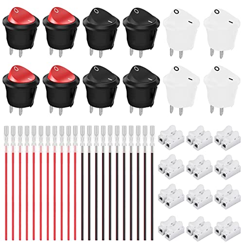 2 ピン 2 位置 3 色 *【パラメーター】制御定格：AC 6A/250V 10A/125V。 タイプ: オンオフ (SPST); スイッチの色: 黒/赤/白 *【素材】ABSプラスチックと金属製の