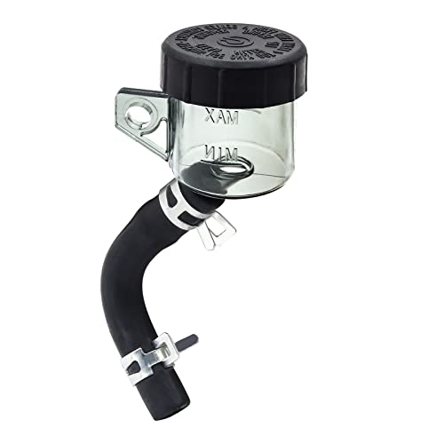 【ブレーキ液の飛散を防ぐ】クラッチリザーバータンクは、液体を貯蔵する役割があります。ブレーキフルードの飛散を防止ために、リザーバータンクを装着して液面を貯蔵できます。 【液の残量が一目瞭然！】半透明の