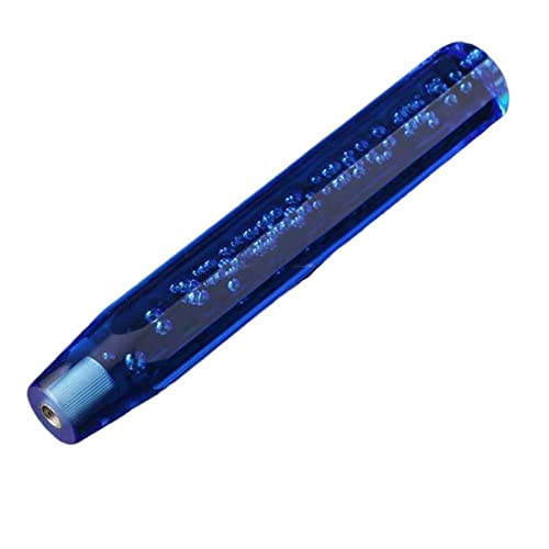 ブルー 気泡が入った透明度の高いアクリル素材のシフトノブ。クリスタルの中に散りばめられた泡に光があたるときらめいて抜群の存在感を放ちます。簡単にできる愛車のカスタムとしてオススメのアイテム。車内の雰囲