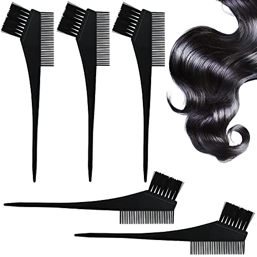 セット内容：5本入り （家庭用ヘアカラーブラシ、美容師用コームの二刀流）サイズ：約15.5*5.5cm 軽量で扱いやすい カラー：ブラック 素材：プラスチック製 自宅でヘアカラーをする際に、とても便利