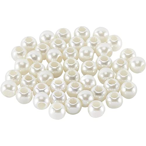 パッケージ内容：イミテーションパール50pcs。サイズ： 直径は11.5*12mm、厚さは10mm、穴の直径5mm。 洋服やセーターにつけて、胸元を華やかに飾ることができます、おしゃれ感を瞬間にアップ