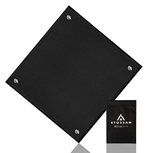 【黒色】56×60cm 【チクチクしない】第二世代焚き火シートは、サイズが56*60cmで、重量は約200g、ブラックのファッショナブルなデザインで、製造技術がアップグレードされ、表面が一般的なガラス