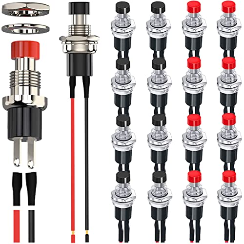 【パラメータ】 定格電圧と電流: AC 1A 250V ポジション: 2 (オン/オフ) ピン数: 2 連絡先の種類: SPST モメンタリタイプ：長押し-ON、離す-OFF 取り付けタイプ:パネルマ