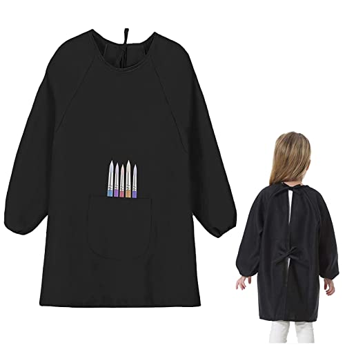 【サイズ】L、バスト：95cm、着丈：70cm、袖丈：56cm、身長参考：120*145cm、対象年齢：8*12歳. 【防水】ポリエステル材料を採用し、汚れに強くしわになりにくい長袖エプロンです。防水