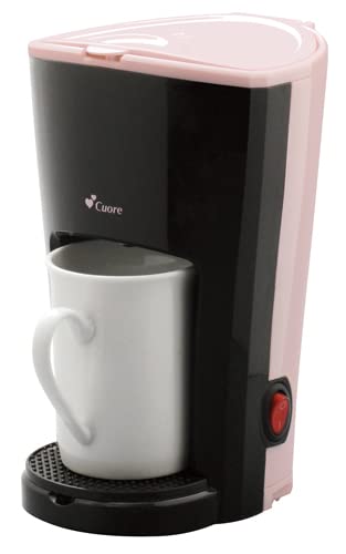 ドリップ式の１カップコーヒーメーカー 径寸法：(約)12.5*12.5*19.5cm、本体重量：(約)570g 定格：AC100V-450W(50/60Hz)、コードの長さ：(約)0.8m 定格容量：