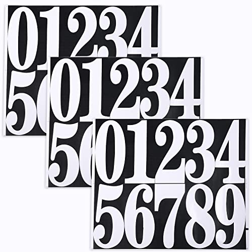 4インチ 数字 ホワイト 【数字 シール - 商品情報】 三枚セット ；白数字と黒数字（様々なニーズに応じて、黒数字のシールまたは白数字のシールを選択することができます。） 【数字 シール - サイズ
