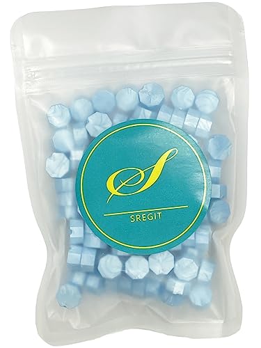 07.ライトブルー シーリングワックス用ビーズのセットです。黒・白・青・緑・茶・赤・ピンク・黄色・紫・銀・金など、豊富なカラーを取り揃えました。あなたのお気に入りの色のシーリングワックスをお選びくださ