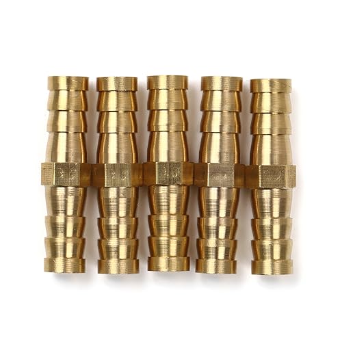 10mm 真鍮製のホースジョイントです。耐摩耗性、耐食性、高温での延性、低透磁率を実現できます。ホースジョイナーは真鍮素材で作られていますので、長期間使用可能です。 空気、水、燃料、油、不活性ガスなど